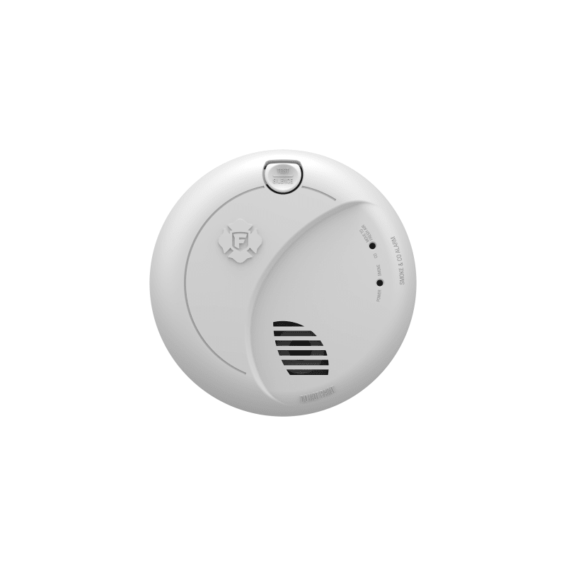 Alarma de Humo y Monóxido de Carbono AC / Batería Sellada de 10 Años / Advertencia de Voz con Ubicación / Indicador de Alarma con Bloqueo / Sensor Fotoeléctrico y Electroquímico / Interconexión de hasta 18 